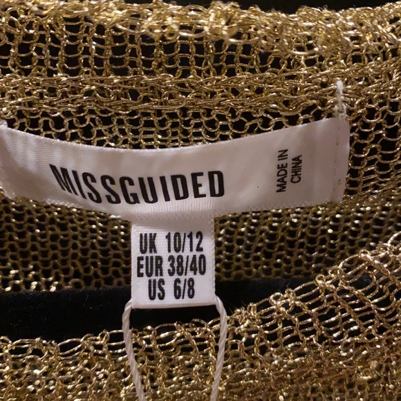 Misguided gold metallic knit side slit dress - Picture 7 of 10